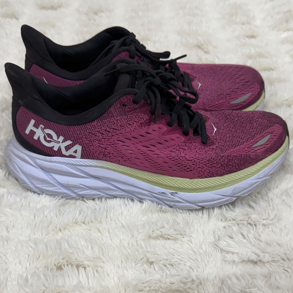 Hoka Women's Graphite Clifton 8 Mesh  Athletic Shoes Size 8.5